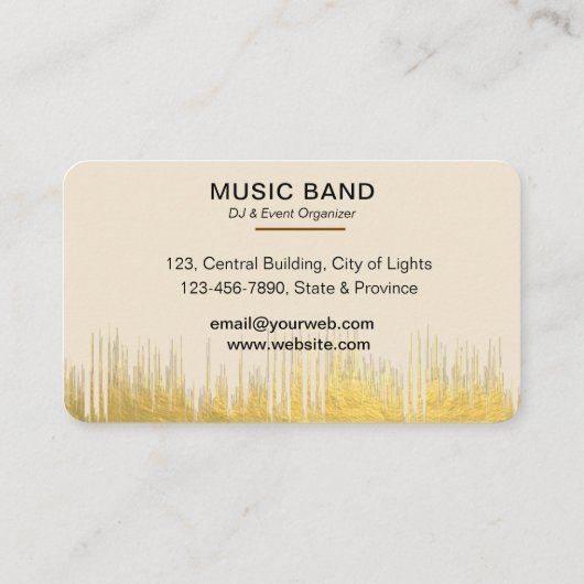 Music Instruments Event Organizer DJs Player Visitenkarte (Rückseite)