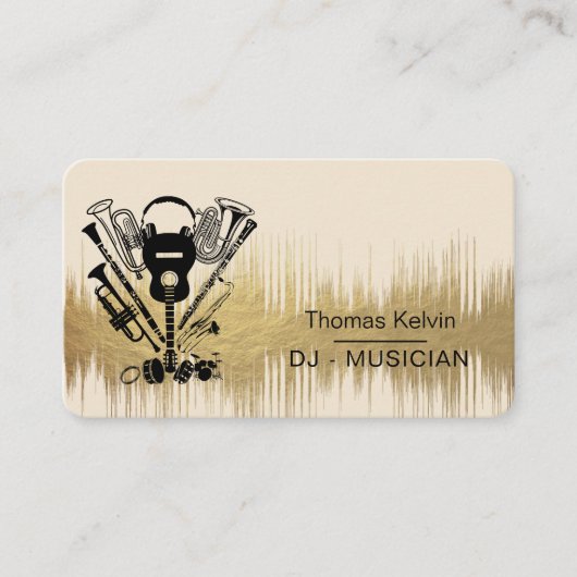 Music Instruments Event Organizer DJs Player Visitenkarte (Vorderseite)