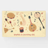 Music instruments kids birthday banner (Horizontal)