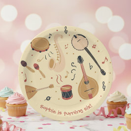 Music instruments kids birthday pappteller