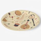 Music instruments kids birthday pappteller (Schrägansicht)