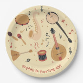 Music instruments kids birthday pappteller (Vorderseite)