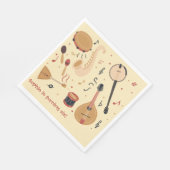 Music instruments kids birthday serviette (Ecke)