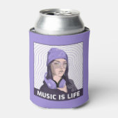 Music Is Life Can Cooler - Lavender Edition Dosenkühler (Kanne Vorderseite)