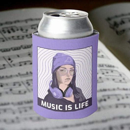 Music Is Life Can Cooler - Lavender Edition Dosenkühler