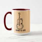 Music Is Life Instrument Art | Combo Mug Tasse (Links)