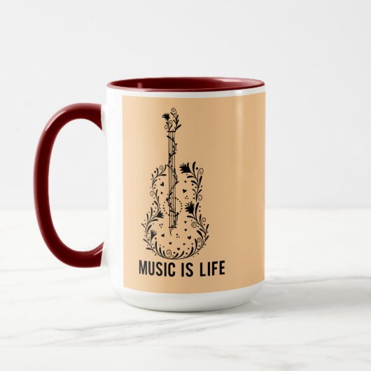 Music Is Life Instrument Art | Combo Mug Tasse (Links)