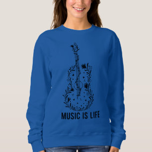 Music Is Life Instrument Art Damen-Sweatshirt Sweatshirt