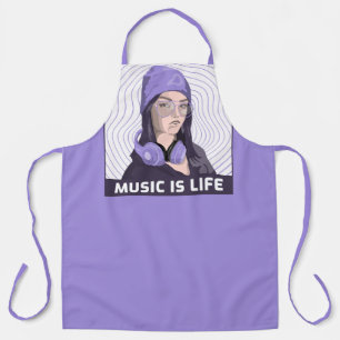 Music Is Life Schürze – Lavender Vibe Edition