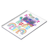 Music is Life Slogan Cool Retro Art Design Notizblock (Linke Seite)