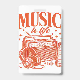 Music Is Life Vintage Design Ausweis