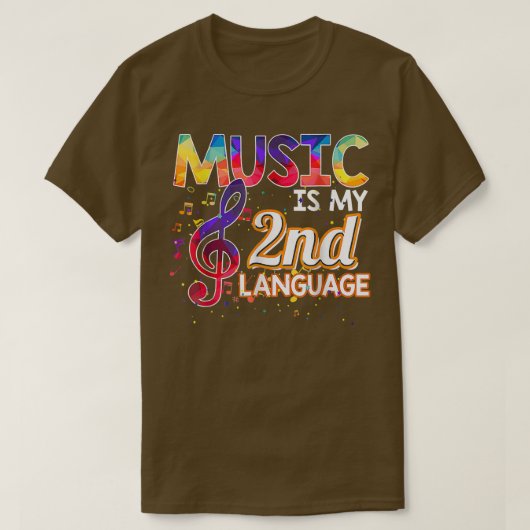 Music Is My 2nd Language Back to School Second Gra T-Shirt (Design vorne)