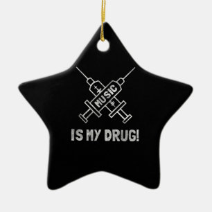 Music Is My Drug - Love Music - Straight Edge Keramikornament
