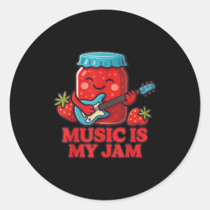 Music is my jam Niedlich Retro Music Teacher Art Runder Aufkleber