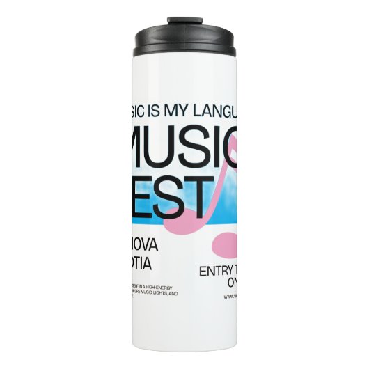 Music Is My Language Thermal Tumbler Thermosbecher (Vorderseite)