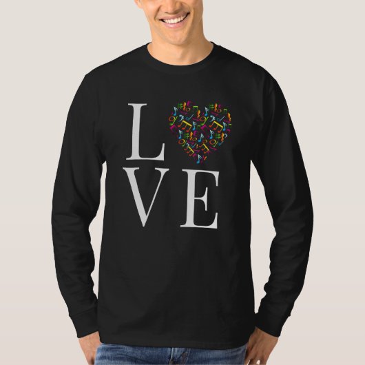 Music is My Liebe Language - Heart Liebe Text T-Shirt (Vorderseite)