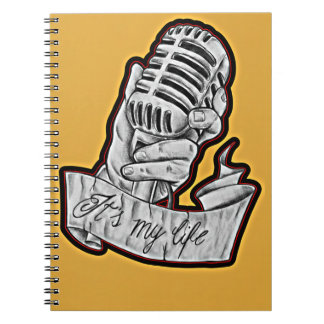 Music Is My Life - Vintage Microphone Drawn  Notizblock