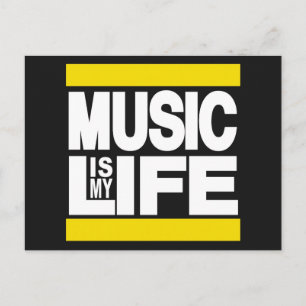 Music is My Life Yellow Postkarte
