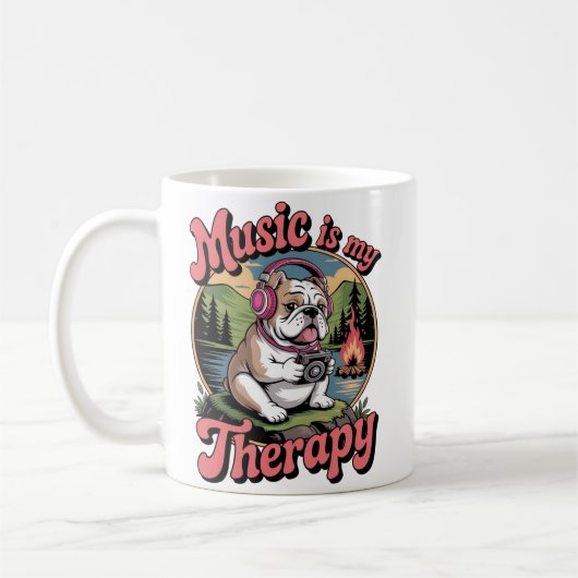 Music Is My Therapy Ceramic Mug Kaffeetasse (Links)