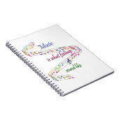 Music is what Feelings Sound Like Inspirational Notizblock (Rechte Seite)