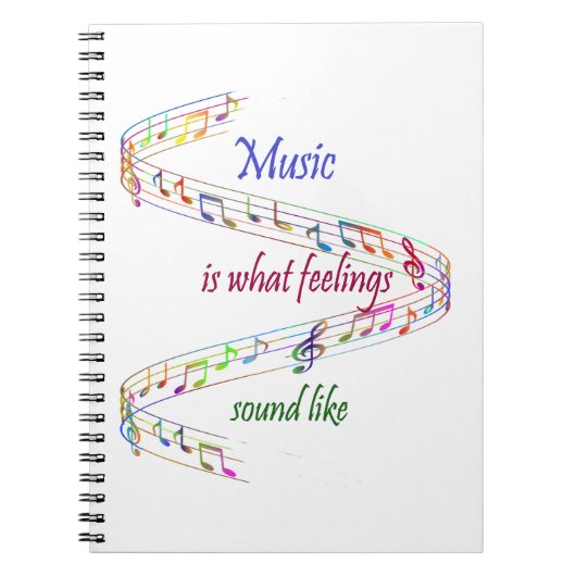Music is what Feelings Sound Like Inspirational Notizblock (Vorderseite)