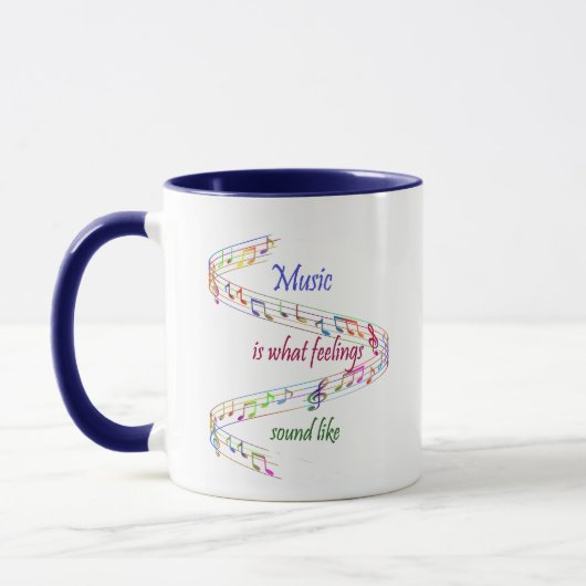 Music is what Feelings Sound Like Inspirational Tasse (Links)