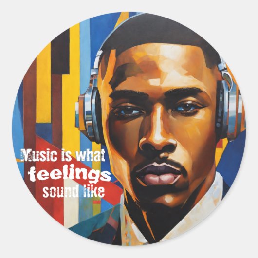 Music is What Feelings Sound Like Runder Aufkleber (Vorderseite)