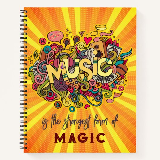 MUSIC ist die stärkste Form der Magischen Spirale Notizblock (Vorderseite)
