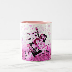 Music Journey, Pink_ Zweifarbige Tasse