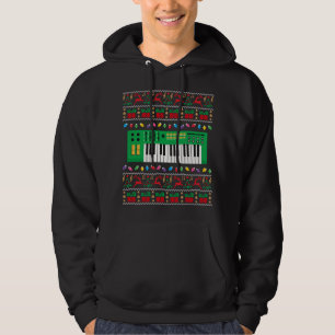 Music Keyboard Uggli Christmas Sweater Xmas Lights Hoodie