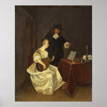 Music Lesson - Gerard ter Borch Fine Art Poster