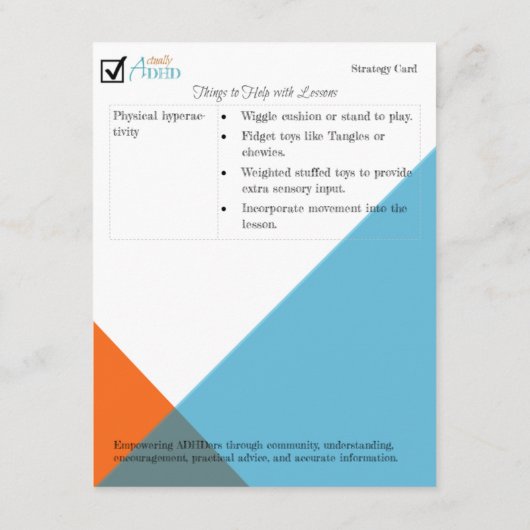 Music Lesson Strategy Card (Rückseite)