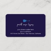 Music Lessons Blue Guitar Visitenkarte (Rückseite)