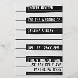 Music=Liebe Piano Foto Budget Einladung Hochzeit Flyer