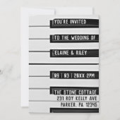 Music=Liebe Piano Keys Foto Hochzeit Einladung (Vorderseite)