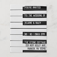 Music=Liebe Piano Keys Wedding Einladung