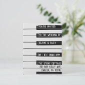 Music=Liebe Piano Keys Wedding Einladung Postkarte (Stehend Vorderseite)
