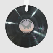 Music=Liebe Rund Vinyl Record Ornament (Rückseite)
