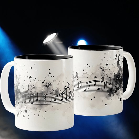 Music Love Wasserfarbe Tinte Keramik Tasse