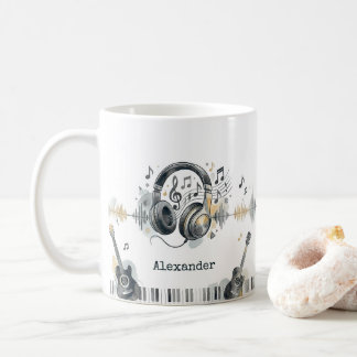 Music Lover Artist Watercolor Personalized Name Kaffeetasse