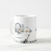 Music Lover Artist Watercolor Personalized Name Kaffeetasse (Vorderseite Links)