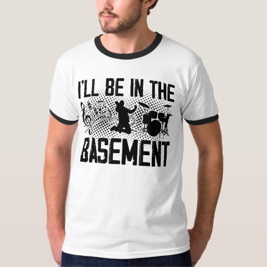 Music Lover Basement Drummer T - Shirt (Vorderseite)