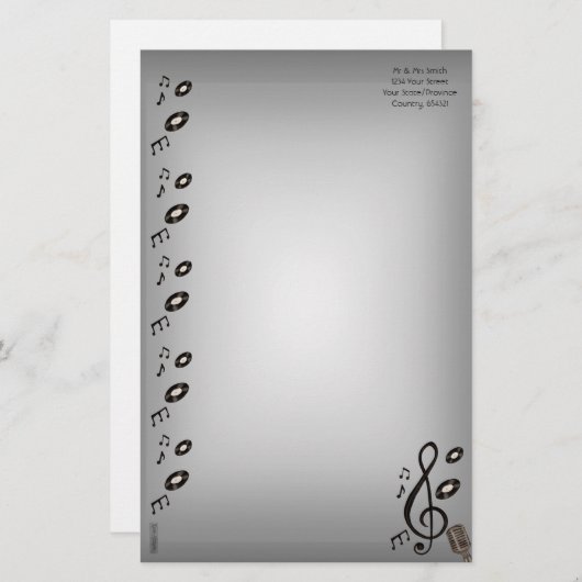 Music Lover Briefpapier (Vorne/Hinten)