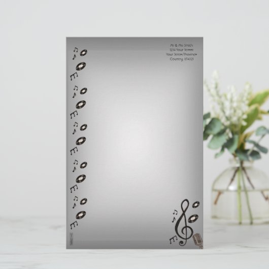 Music Lover Briefpapier (Stehend Vorderseite)