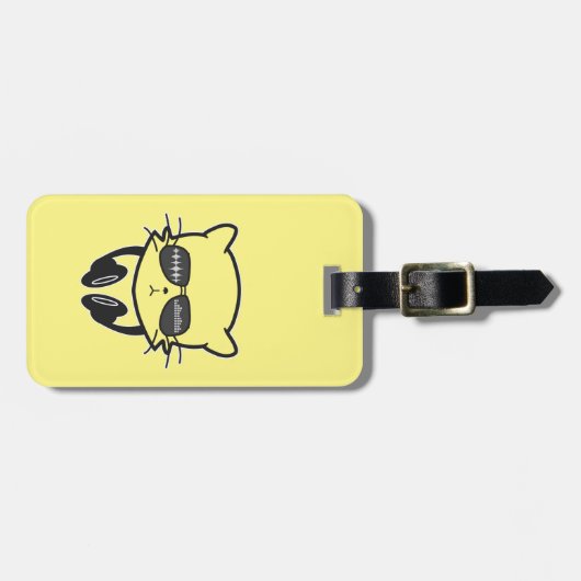 Music Lover Cat Gepäckanhänger (Vorderseite horizontal)