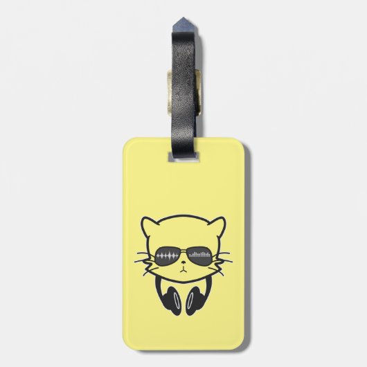 Music Lover Cat Gepäckanhänger (Rückseite vertikal)