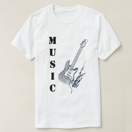Music Lover Classic Guitar Tee – Casual T-Shirt (Design vorne)