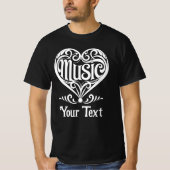 Music Lover Elegant Scrolled Heart Personalized T-Shirt (Vorderseite)