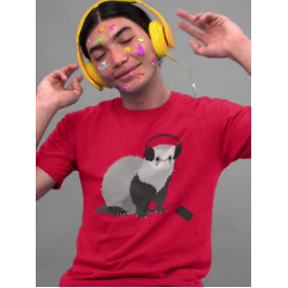 Music Lover Ferret Mens T-Shirt