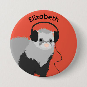 Music Lover Ferret Name Button
